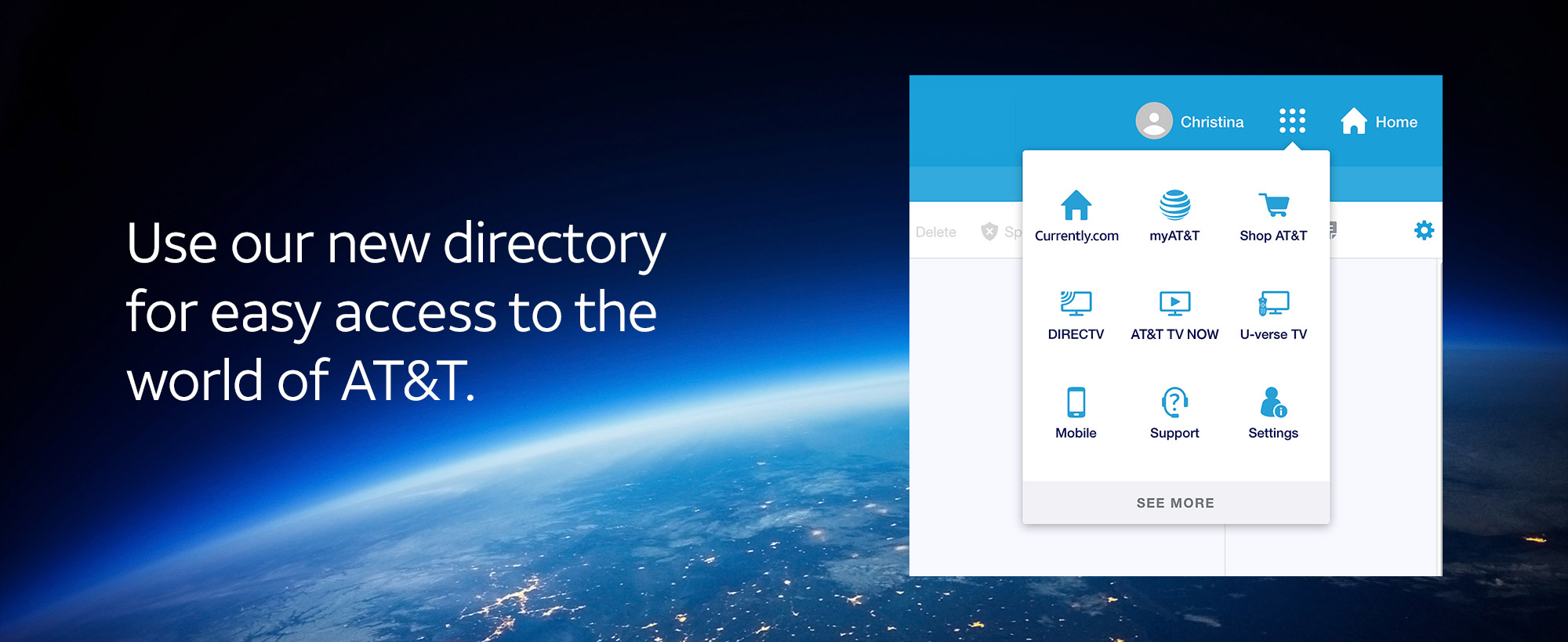 Easy access to the world of Currently, from AT&T with AT&T email's new directory