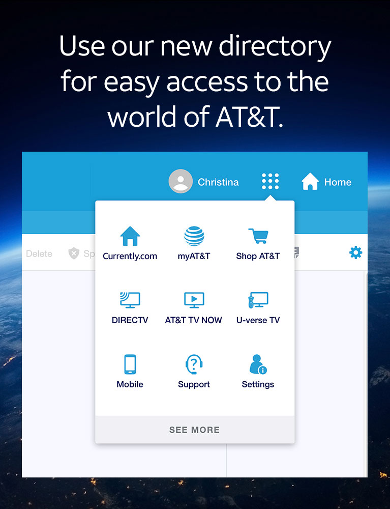Easy access to the world of Currently, from AT&T with AT&T email's new directory