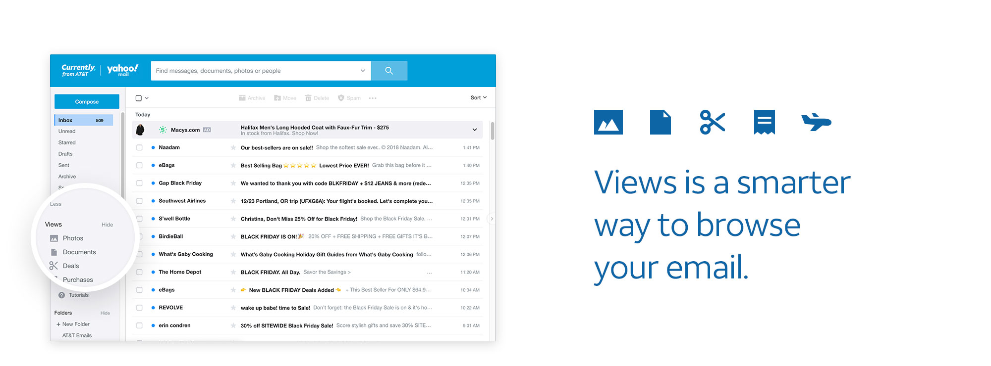AT&T Mail document view, att.net and Currently email login screen